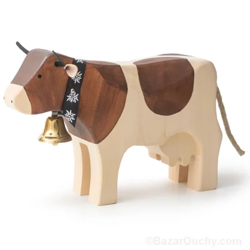 Grande vache en bois suisse jouet