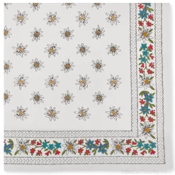 Foulard edelweiss - gentiane - rhododendron - blanc