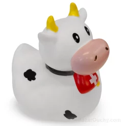 Canard de bain en forme de vache suisse