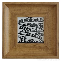 Découpage en papier suisse poya cadre tableau