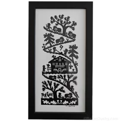 Découpage en papier suisse poya cadre tableau