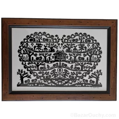 Découpage en papier suisse poya cadre tableau