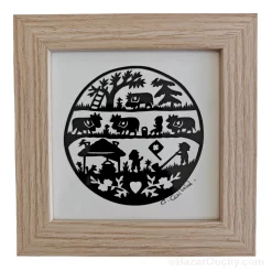 Découpage en papier suisse poya cadre tableau