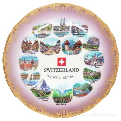 Assiette souvenir ville suisse décoration