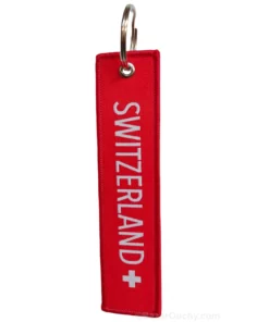 Porte clé switzerland en tissu rouge