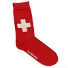 Chaussette rouge croix suisse
