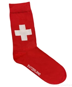 Chaussette rouge croix suisse