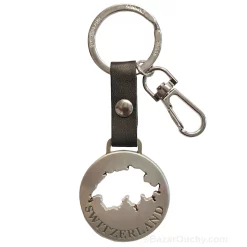 Porte cle metal forme suisse rond