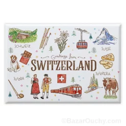 Magnet suisse - Aimant - Aquarelle