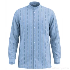 Chemise edelweiss suisse paysan - Bleue