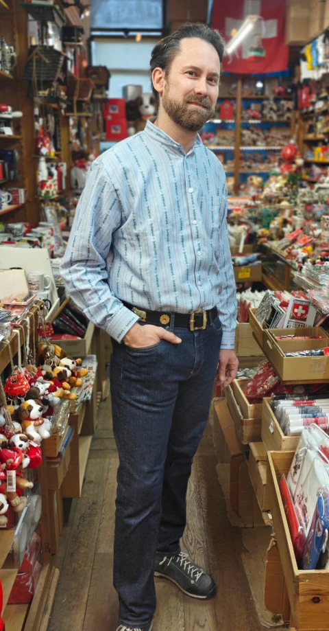 Chemise suisse edelweiss - Bleu