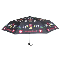 Parapluie symboles suisses - Noir