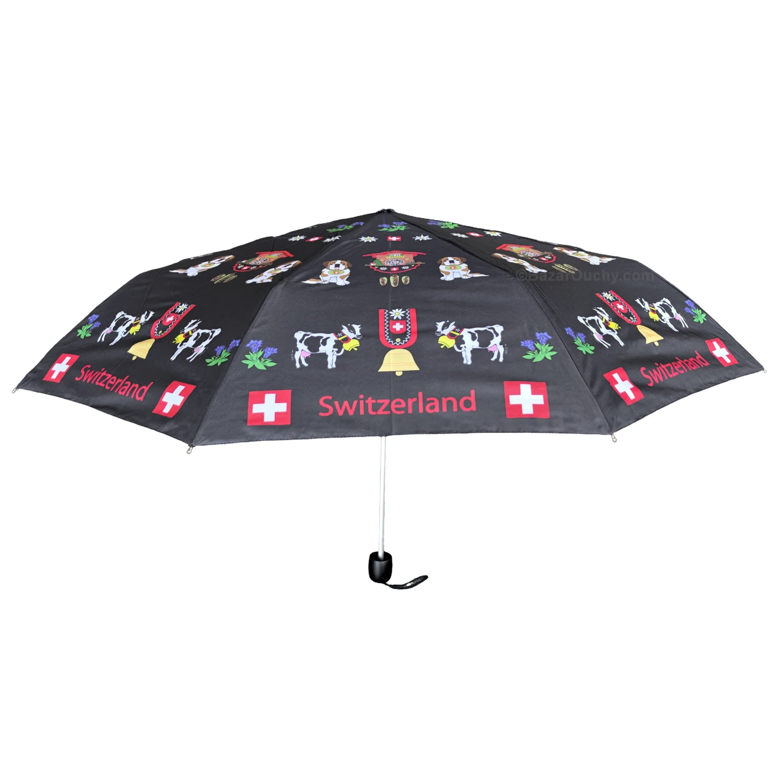 Parapluie symboles suisses - Noir