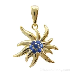 Collier Edelweiss - Or 9ct - Saphir bleu