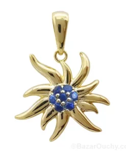 Collier Edelweiss - Or 9ct - Saphir bleu