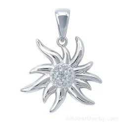 Collier Edelweiss - Or blanc 9ct - Aigue Marine