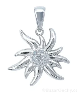 Collier Edelweiss - Or blanc 9ct - Aigue Marine