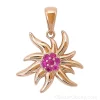 Pendentif edelweiss en or rose - 9ct