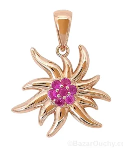 Pendentif edelweiss en or rose - 9ct