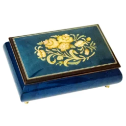 Boite à musique suisse coffret fleurs