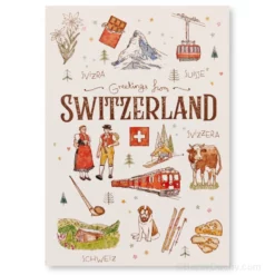 Carte postale motifs symboles suisse