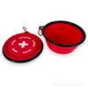 Gamelle - Bol pliable pour chien rouge avec croix suisse