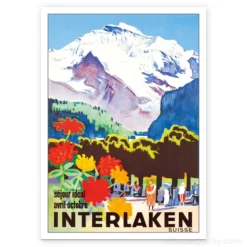 Carte Postale retro vintage - Interlaken