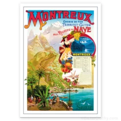 Carte Postale retro vintage - Montreux