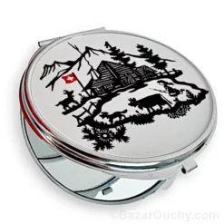 Miroir de poche rond avec decoupage poya