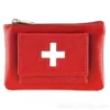 Porte-monnaie en cuir rouge croix suisse