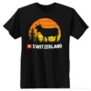 Tshirt Vache Soleil Switzerland - Noir