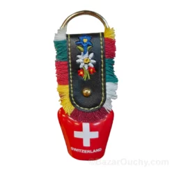 Cloche vache decoration rouge croix suisse