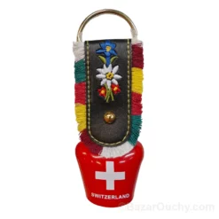 Cloche vache decoration rouge croix suisse