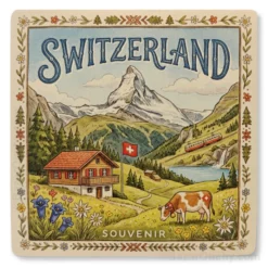 Autocollant - Suisse - Switzerland - Paysage montagne